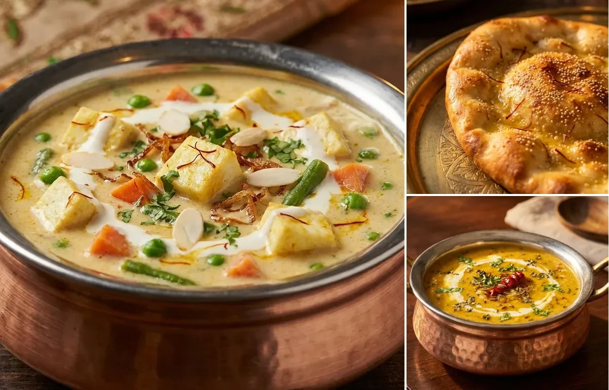 Awadhi Vegetable Korma with Taftan and Sultani Dal