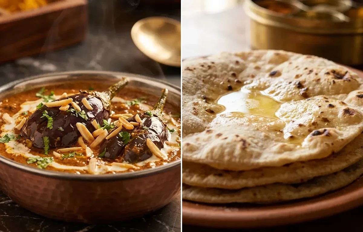 Badami Baingan with Roti