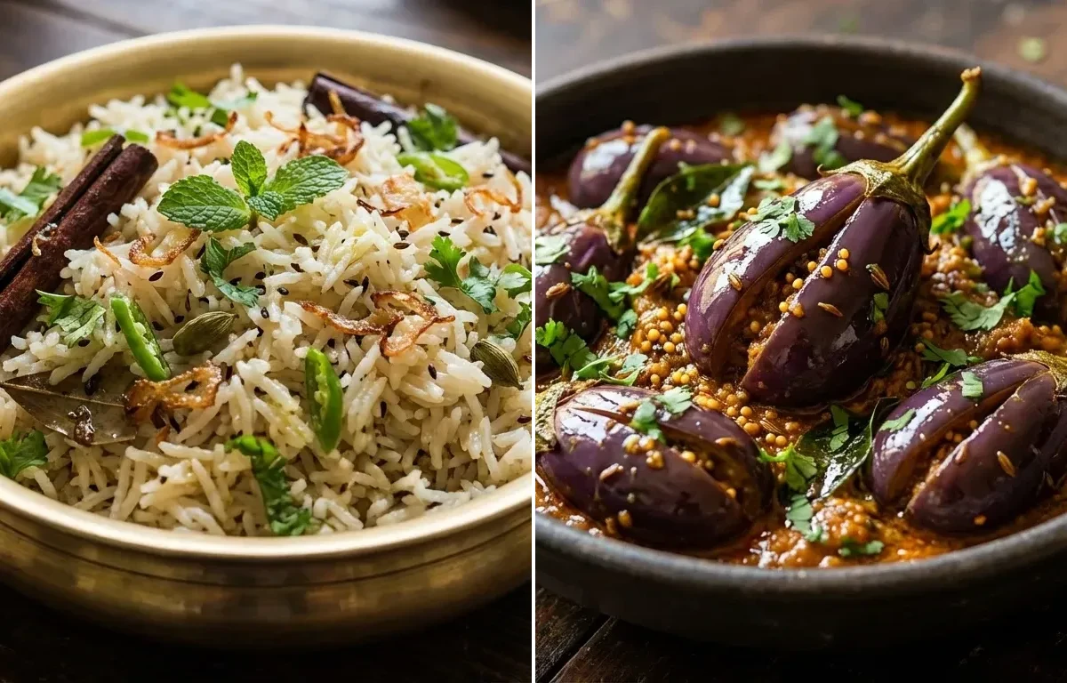 Bagara Bhaat with Bagara Baingan
