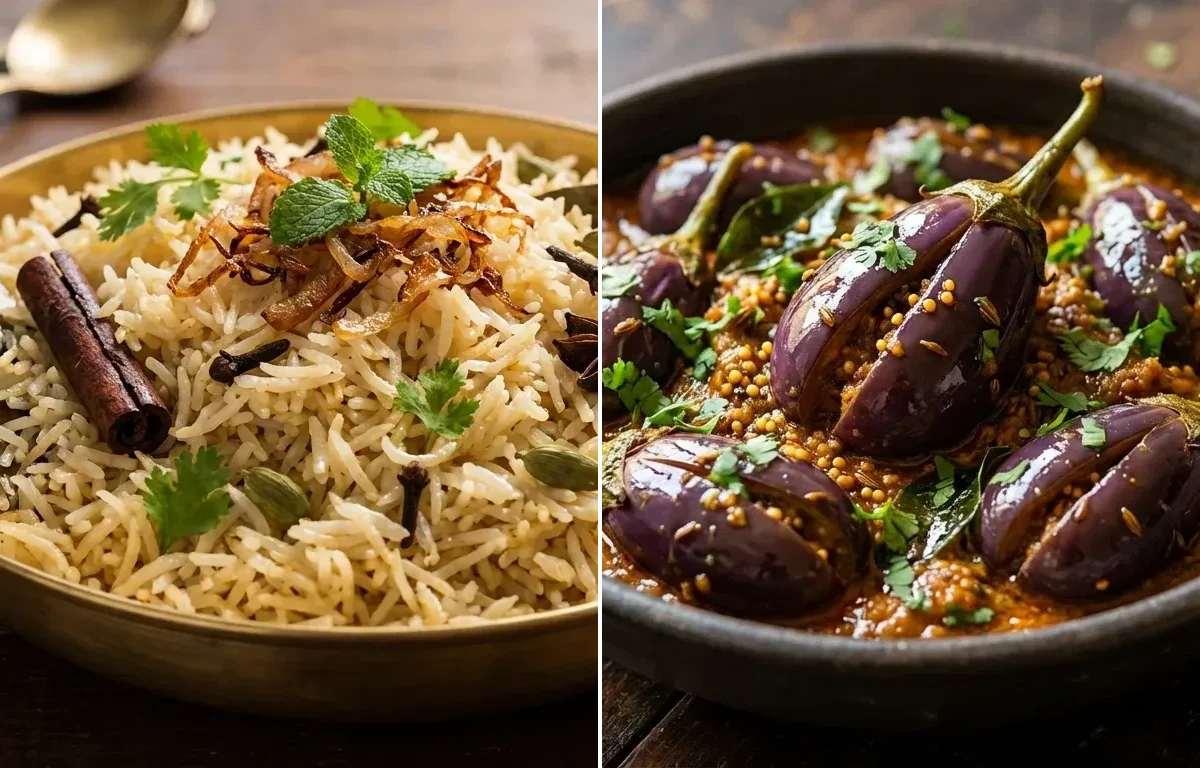 Bagara Rice with Bagara Baingan