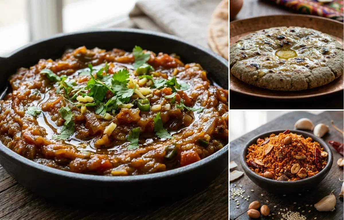 Bajra Roti with Dry Garlic Chutney