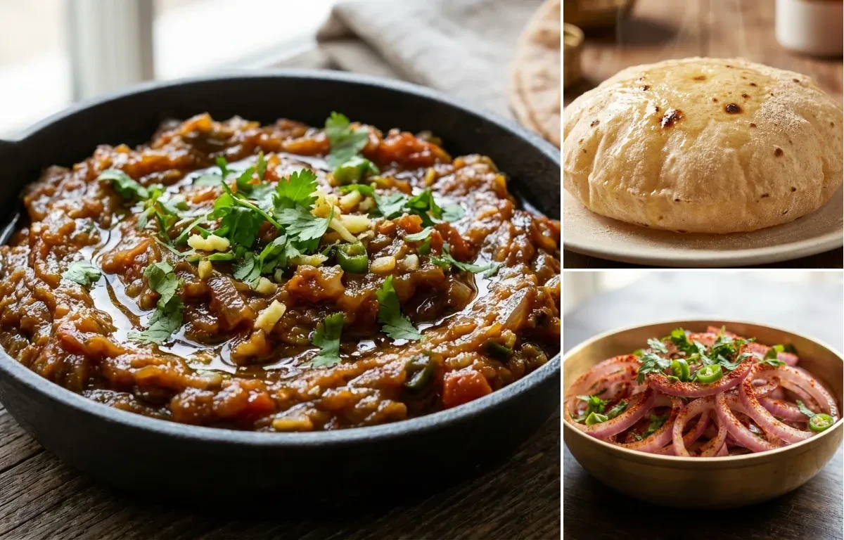 Phulka with Onion Salad