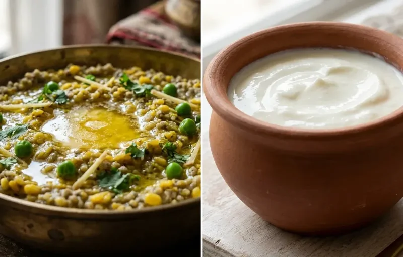 Bajra Khichdi with Curd