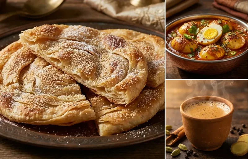 Bakarkhani with Egg Curry