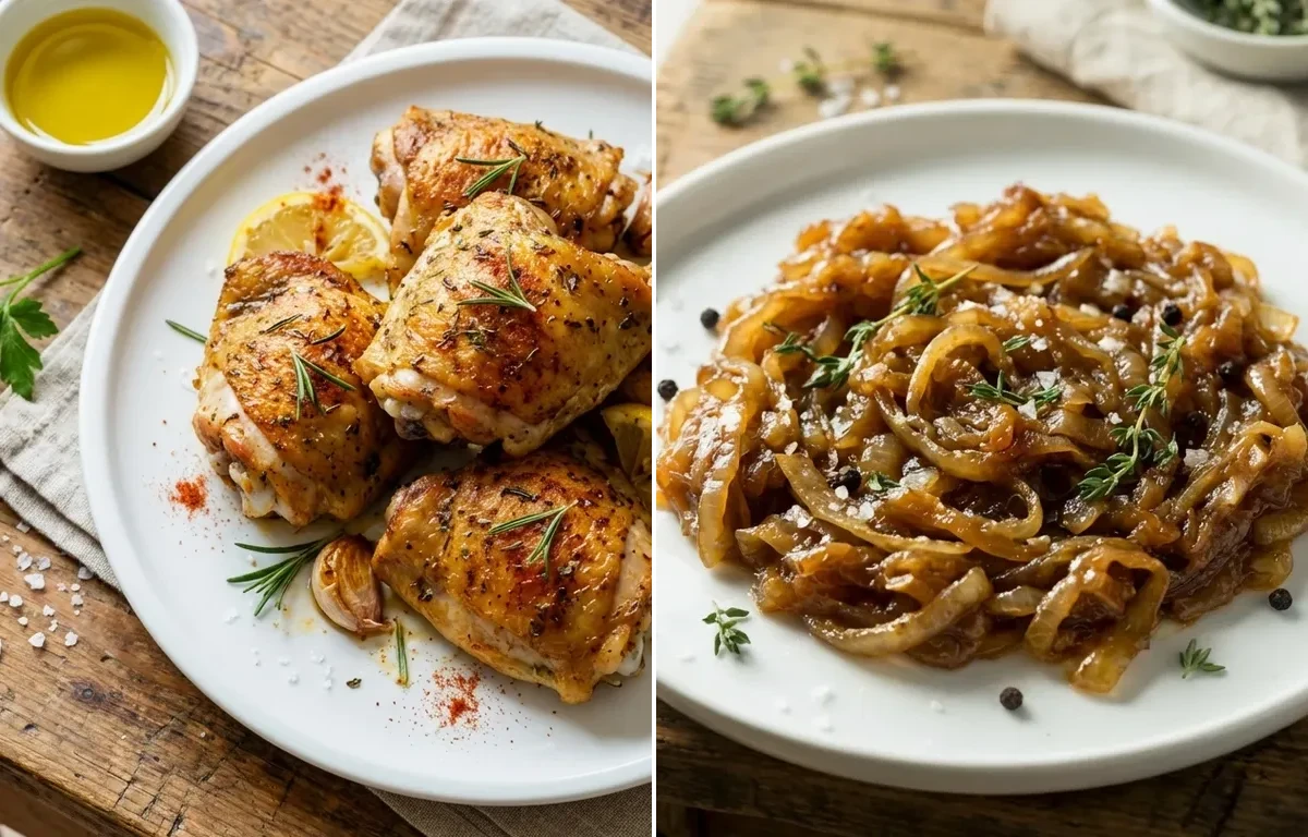 Baked Chicken Thighs with Slow-Caramelized Onions