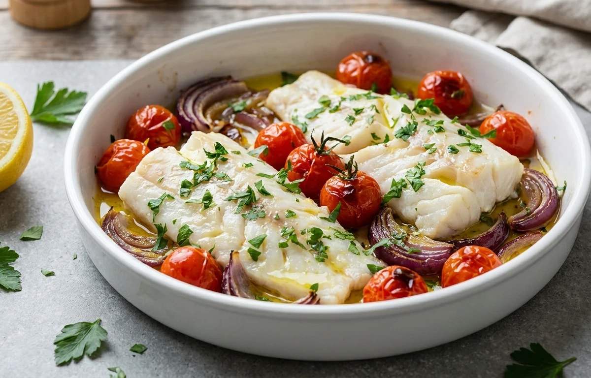 Baked Cod with Tomatoes