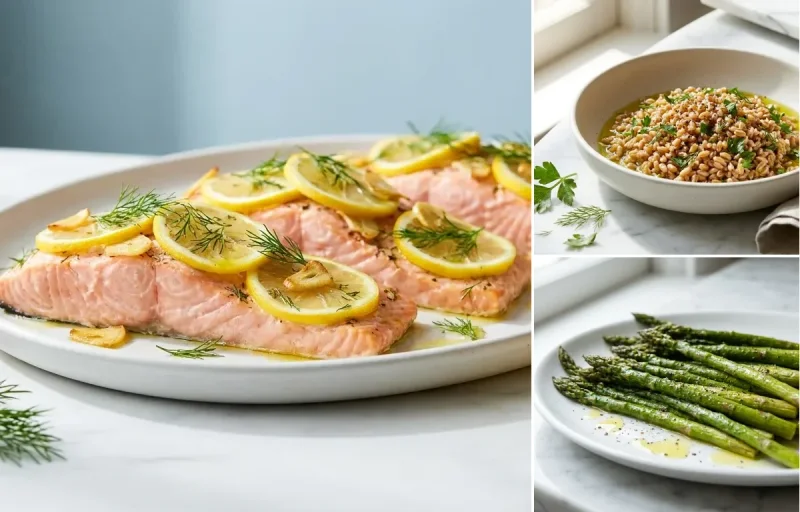 Baked Salmon with Lemon and Dill with Roasted Asparagus Dairy Free