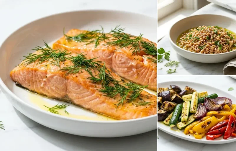 Baked Salmon with Roasted Mediterranean Vegetables Anti Inflammatory