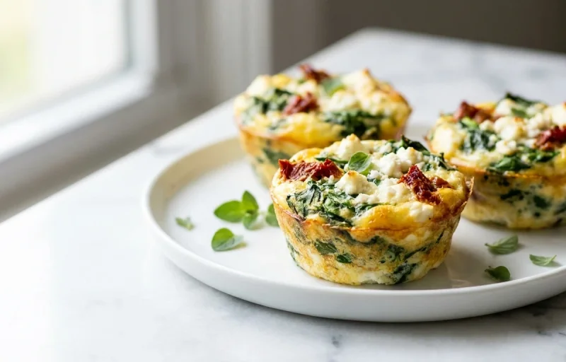 Baked Spinach and Feta Egg Cups