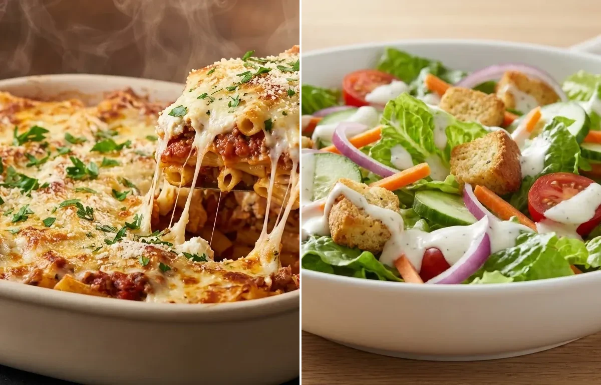 Baked Ziti with Side Salad Family