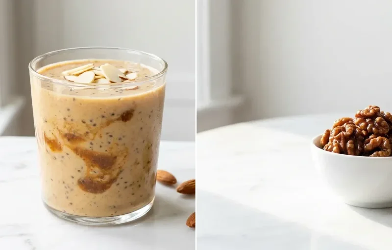 Banana Date Smoothie with Soaked Walnuts