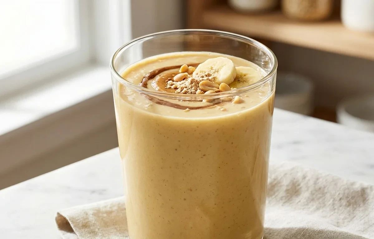 Banana Peanut Butter Protein Smoothie with Oats Weight Loss