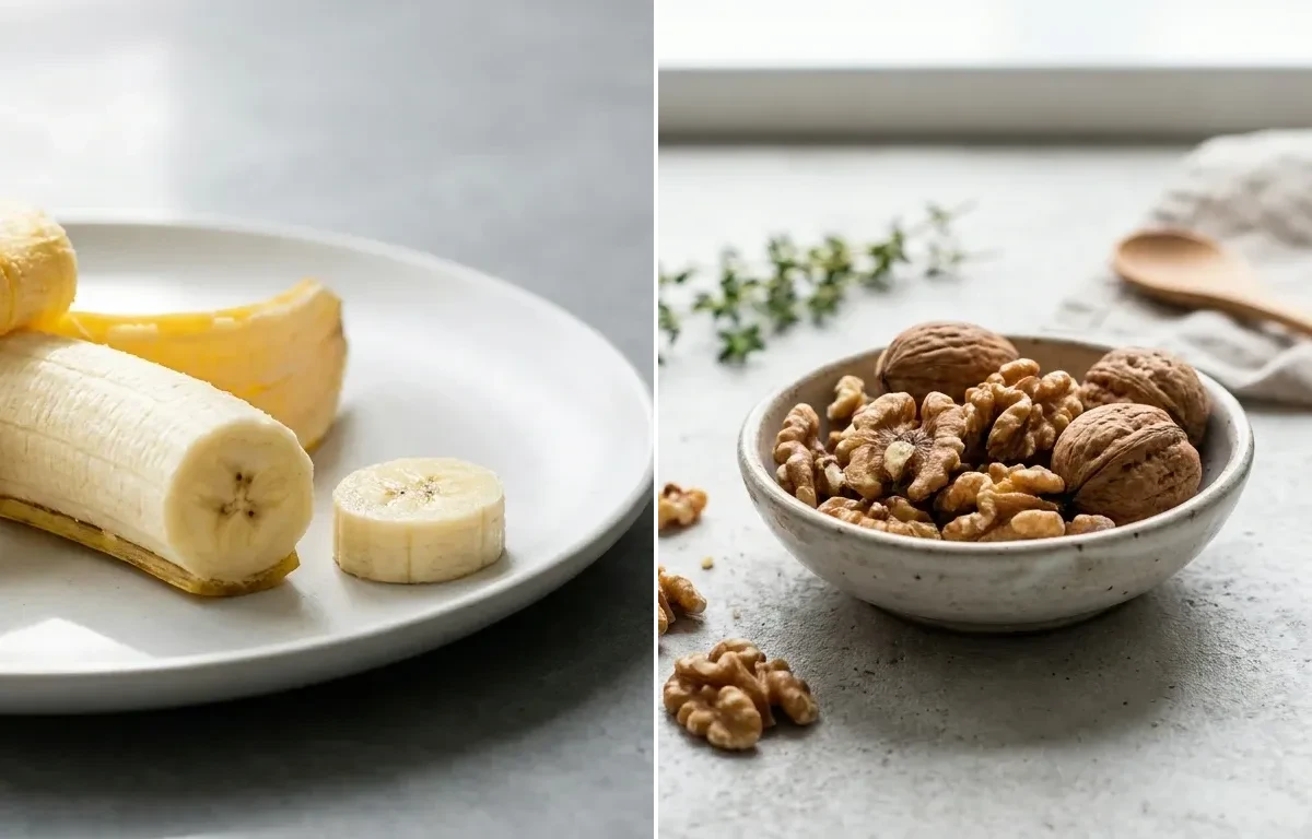 Banana with Walnuts Small Portion with Chaas