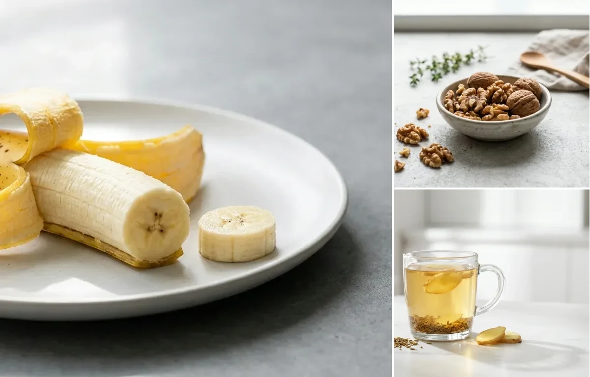 Banana with Walnuts Small Portion with Fennel Tea