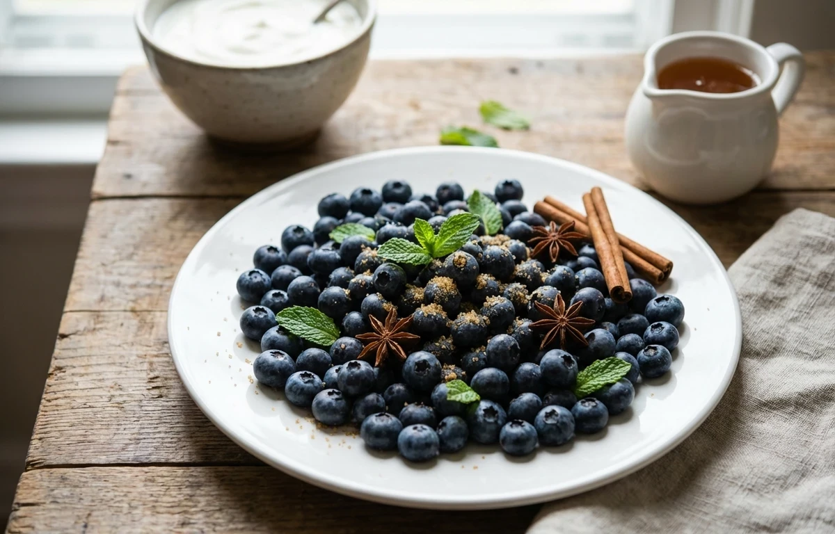 Roasted Almonds with Fresh Blueberries