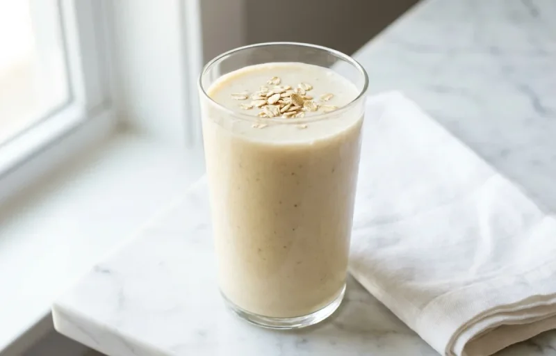 Banana Yogurt Smoothie with Oats and Almond Butter