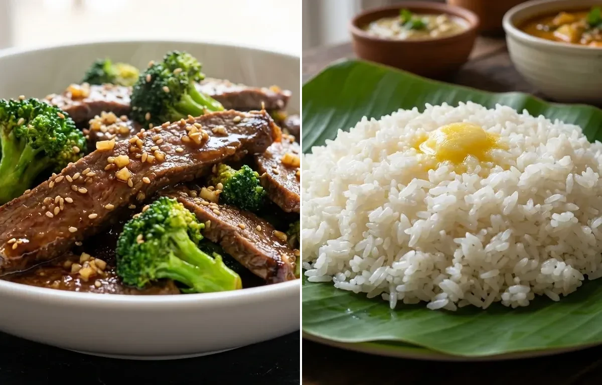Beef and Broccoli Stir-Fry with Steamed Rice