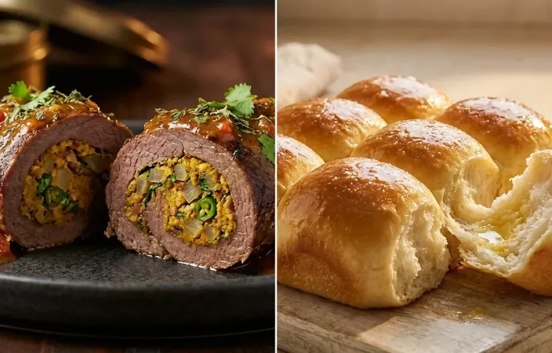 Beef Roulade with Ladi Pav