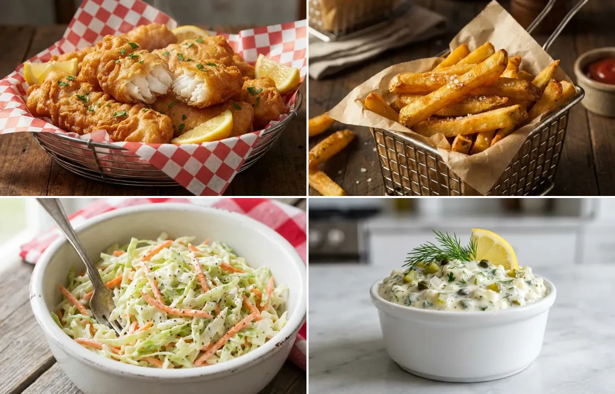 Beer Battered Fish Fry with French Fries, Coleslaw and Eggless Tartar Sauce