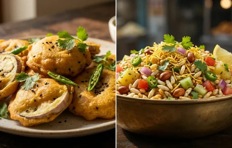 Beguni with Jhal Muri
