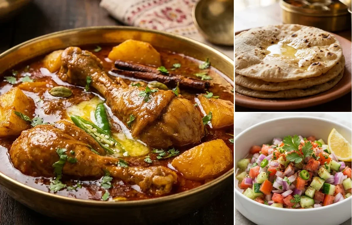 Bengali Chicken Kalia with Roti