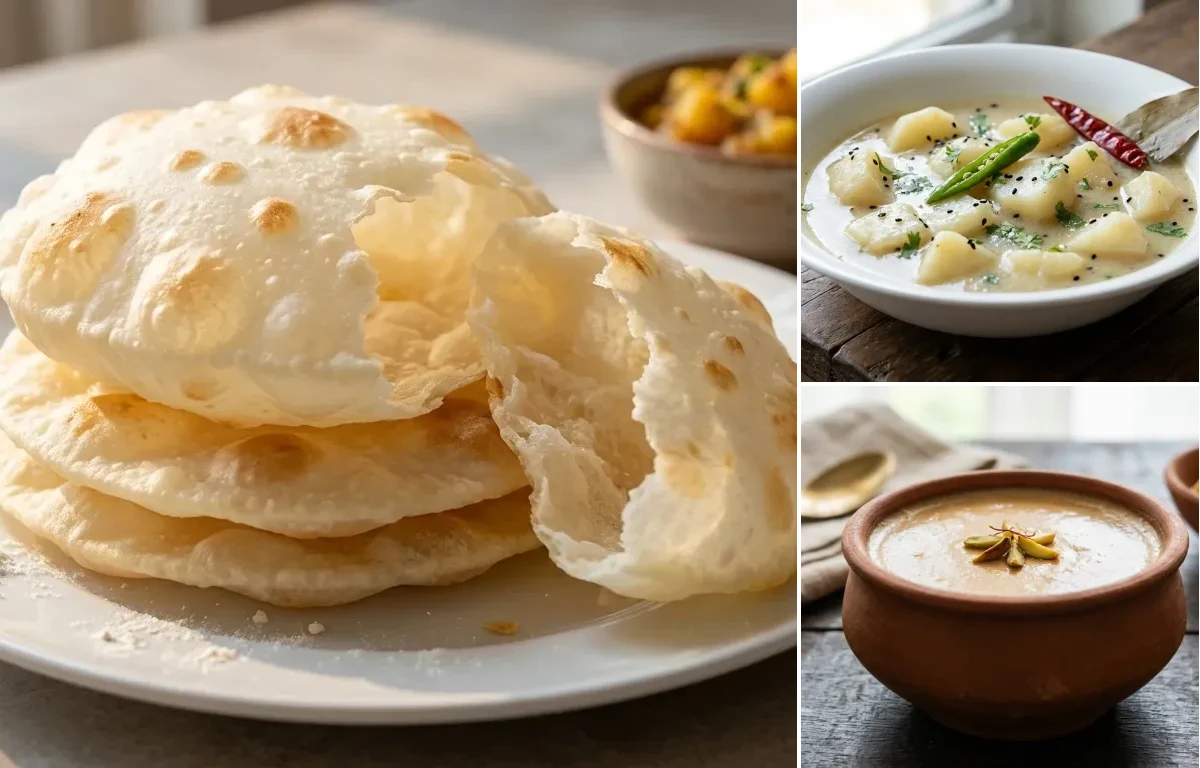 Bengali Luchi with Shada Aloor Torkari and Mishti Doi