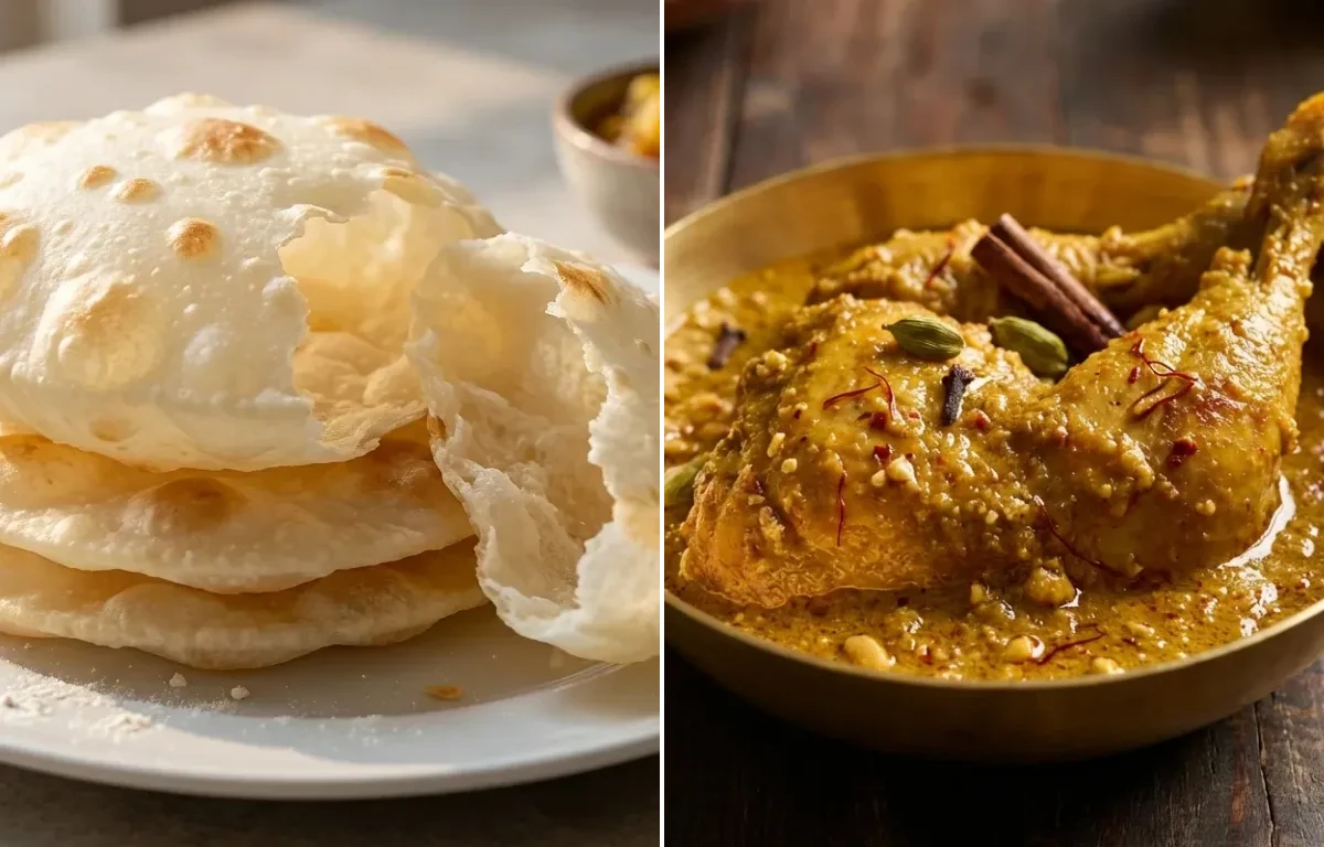 Bengali Luchi with Chicken Chaap