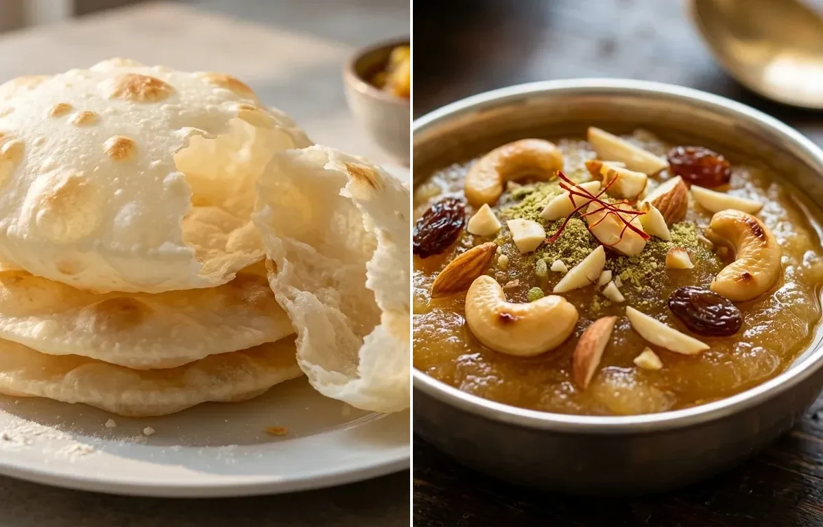Bengali Luchi with Suji Halwa