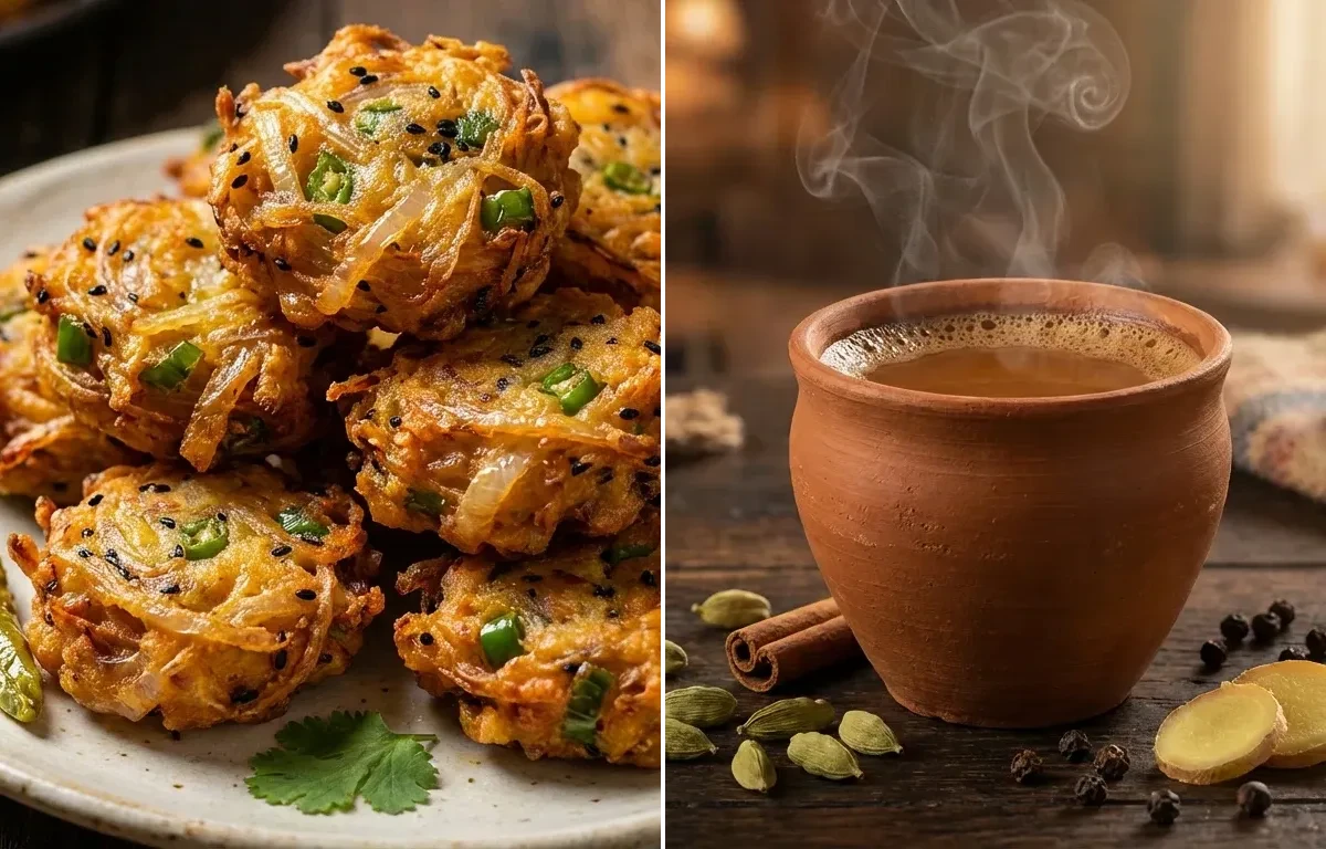 Bengali Peyaji with Masala Cha