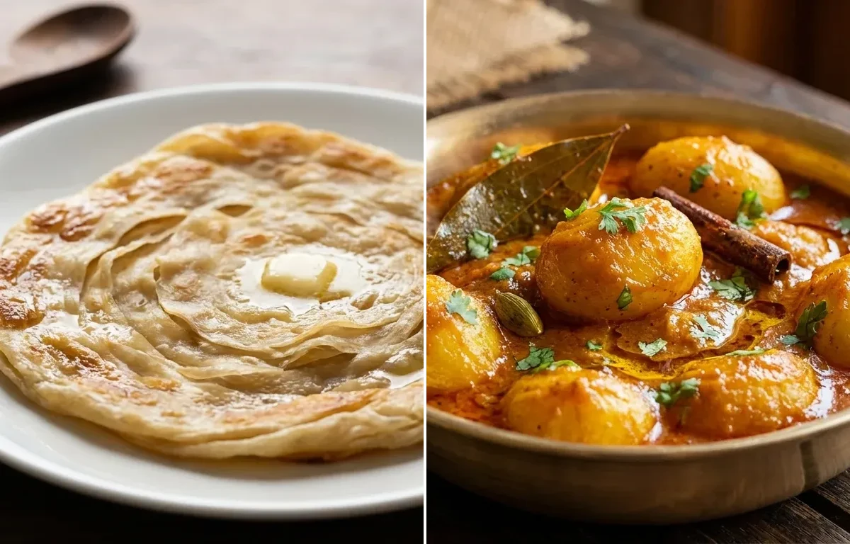 Bengali Porota with Bengali Aloor Dum
