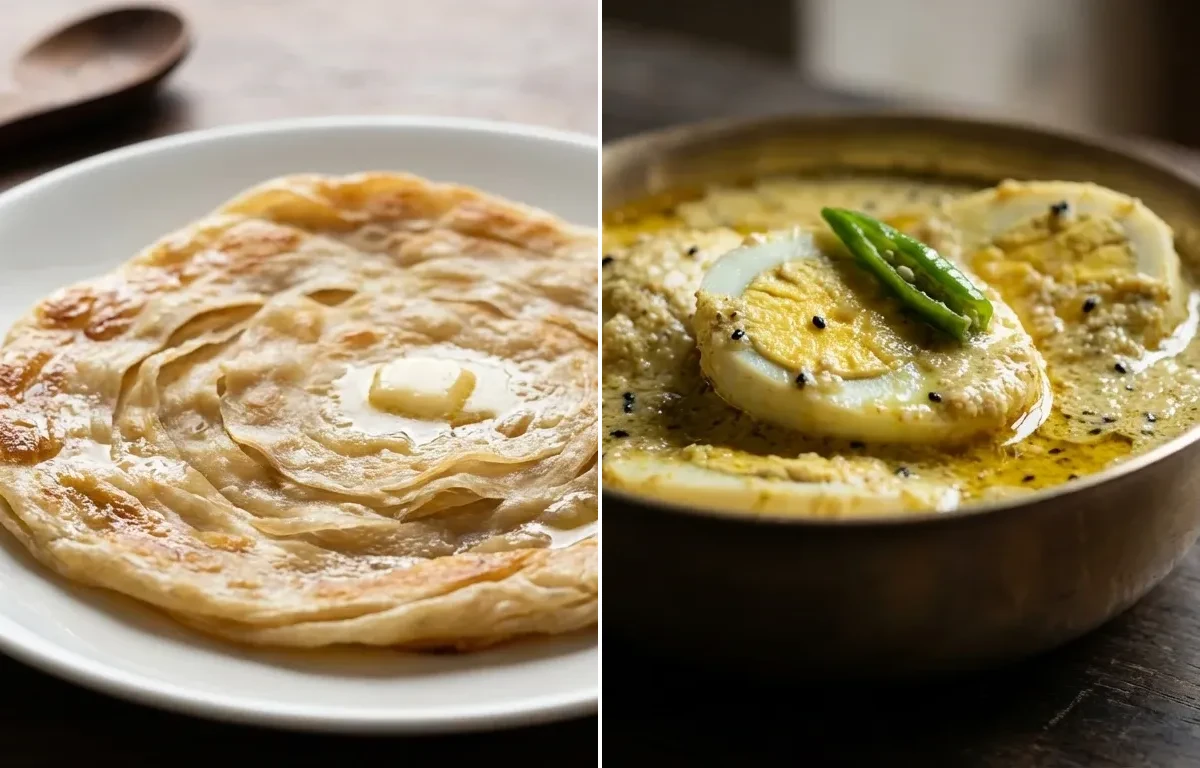 Bengali Porota with Dim Posto