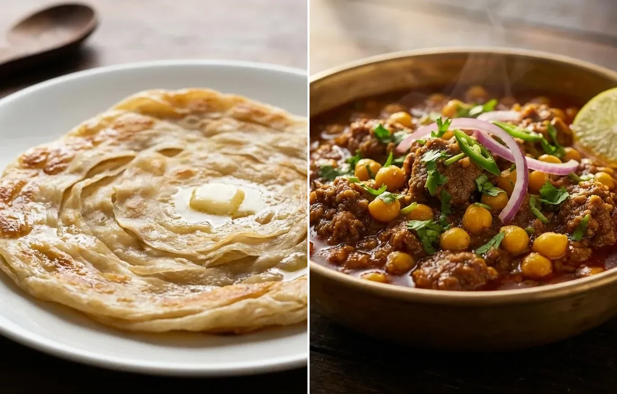 Bengali Porota with Keema Ghugni