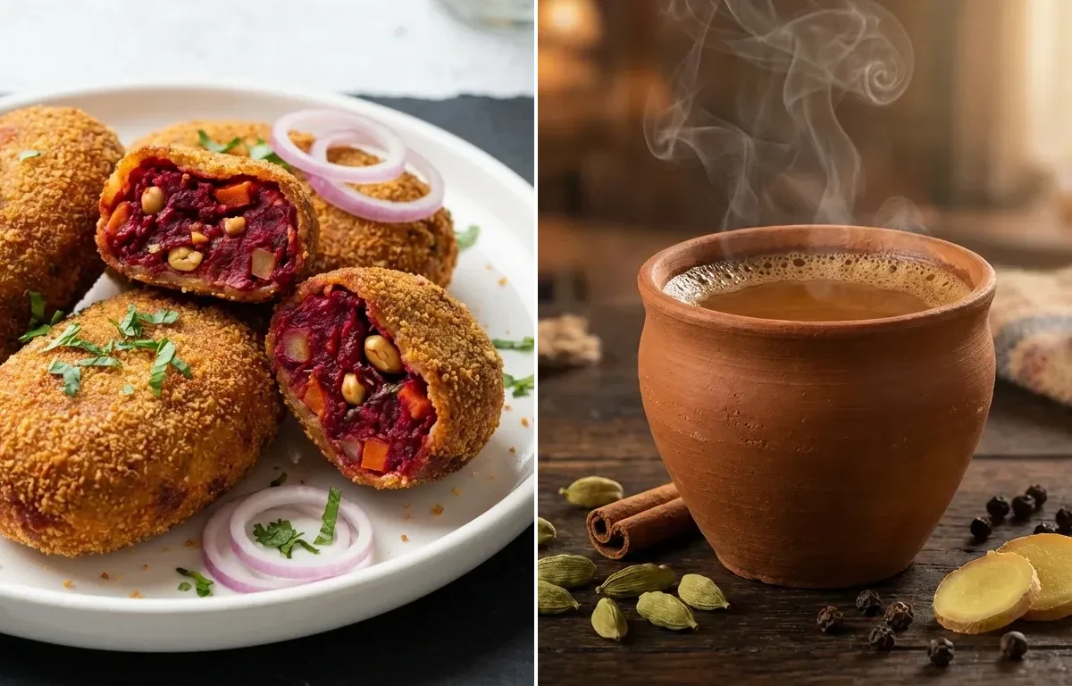 Bengali Vegetable Chop with Masala Cha