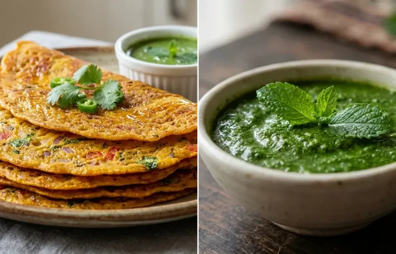 Besan Cheela + Buttermilk
