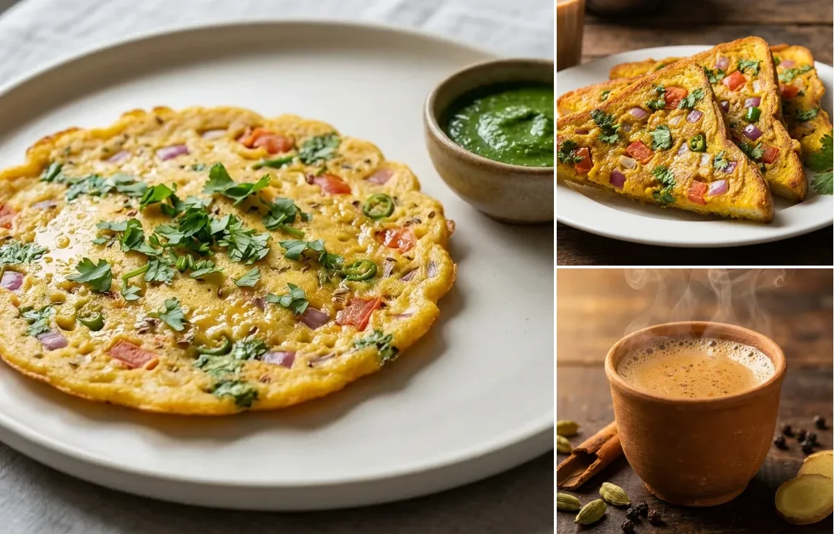 Besan Chilla with Tawa Bread Toast