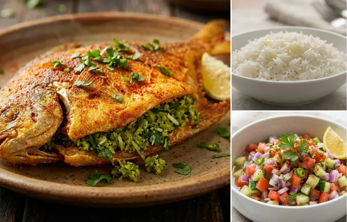 Bharli Paplet with Steamed Basmati Rice
