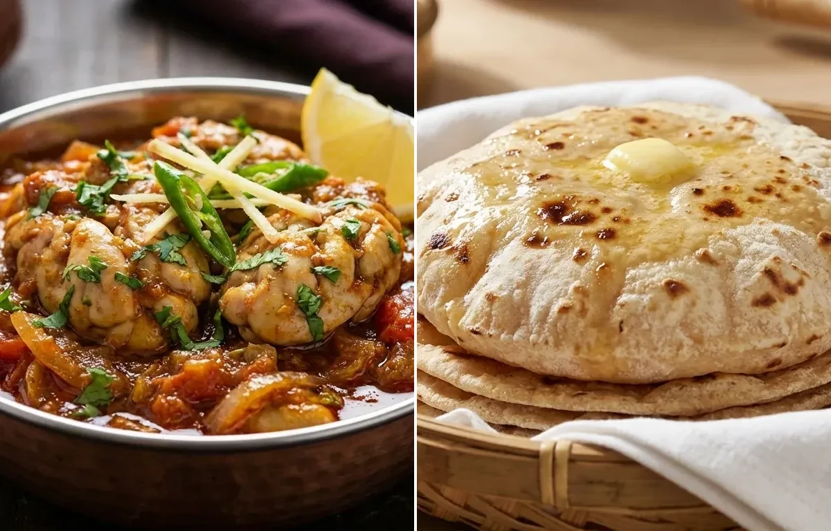Bheja Fry with Tawa Roti