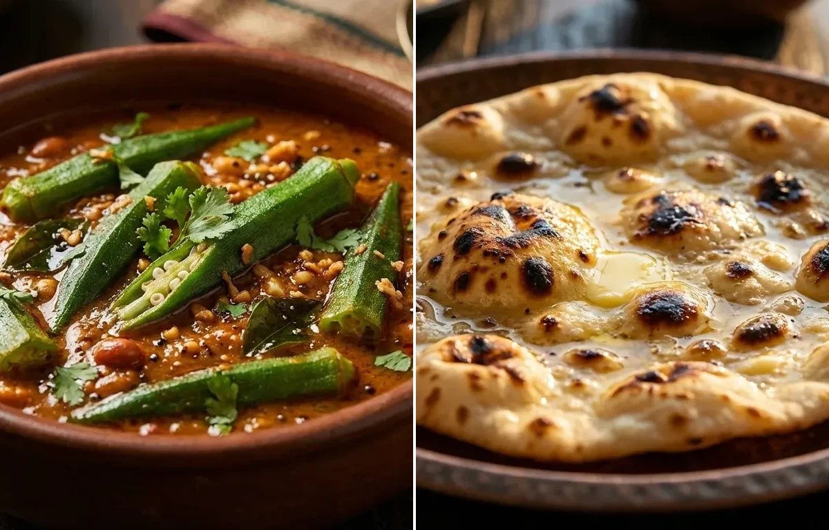 Bhindi Ka Salan with Tandoori Roti