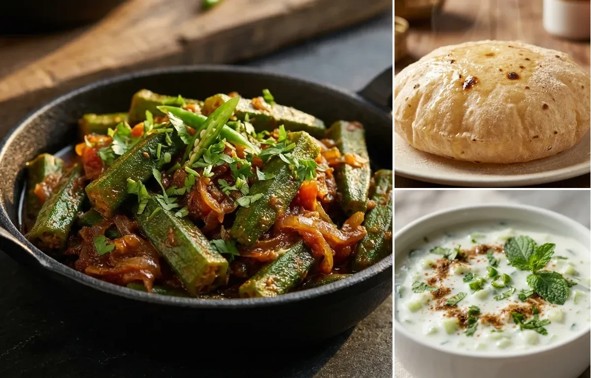 Phulka with Cucumber Raita
