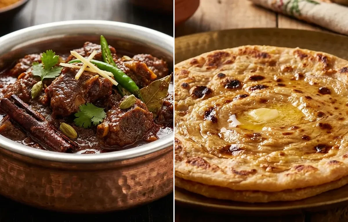 Bhuna Gosht with Tawa Paratha