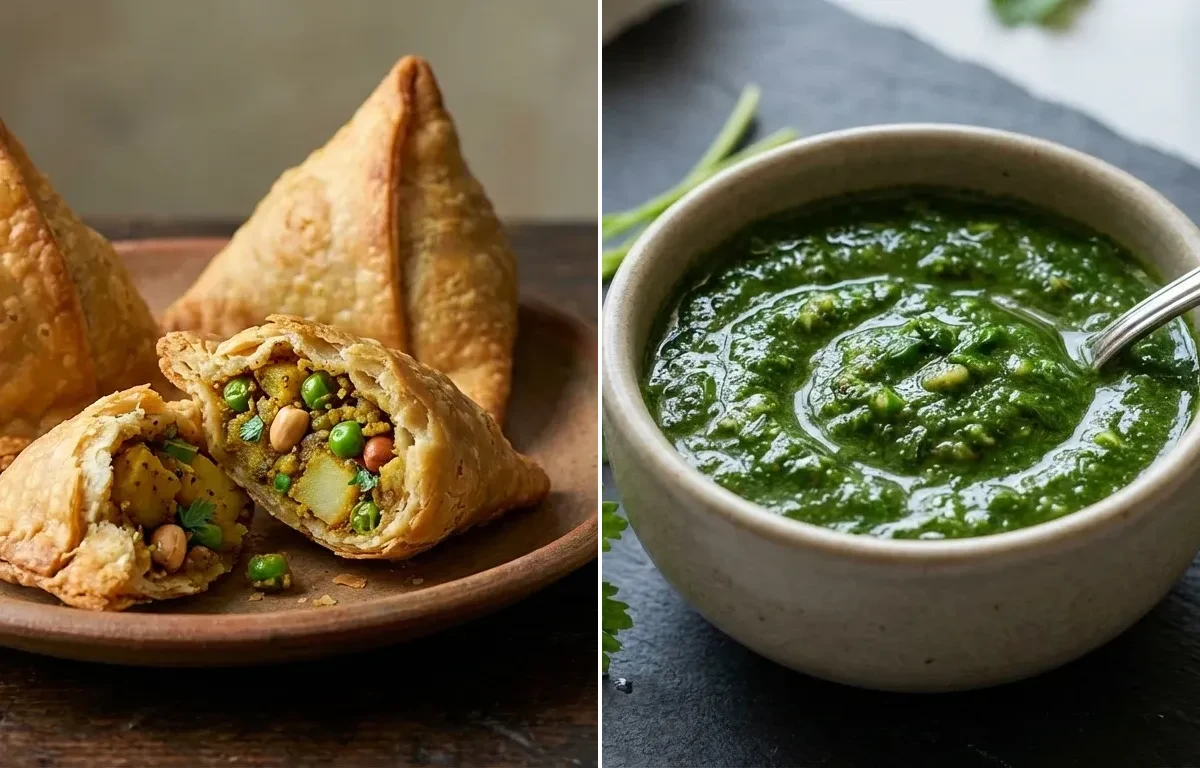 Bihari Samosa with Coriander Mint Chutney