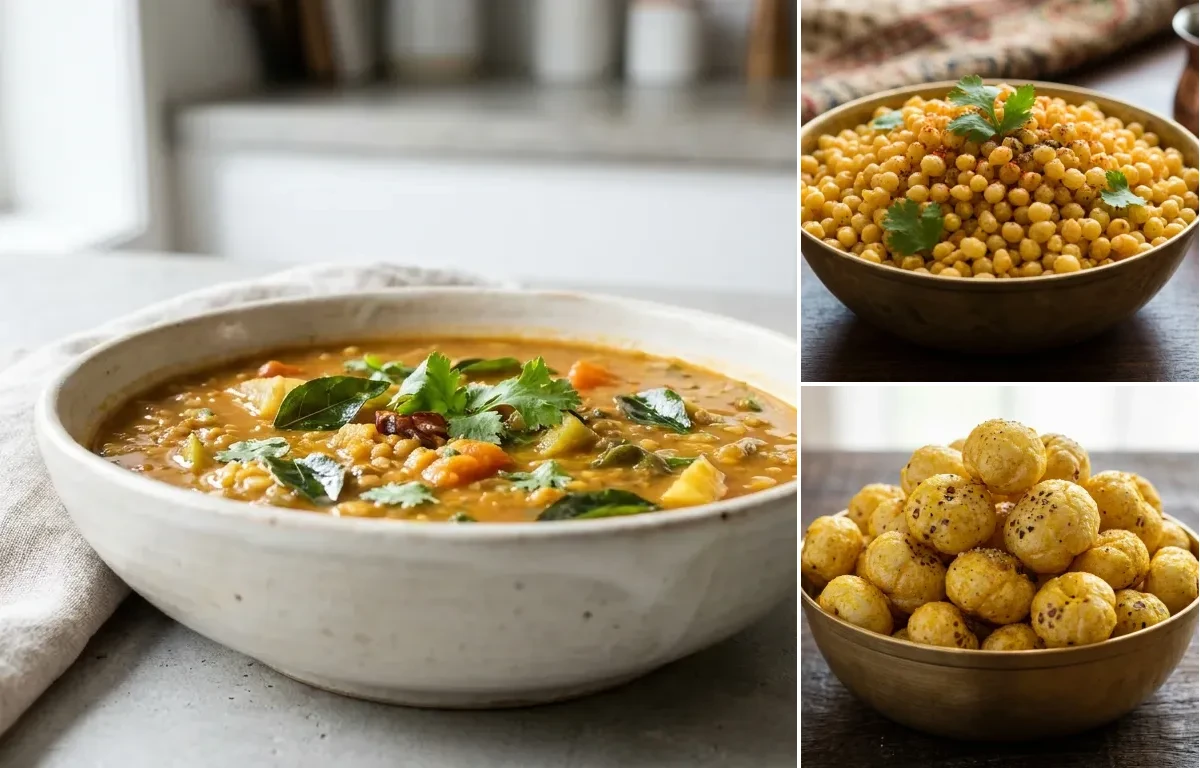 Bisibelabath with Boondi and Roasted Makhana
