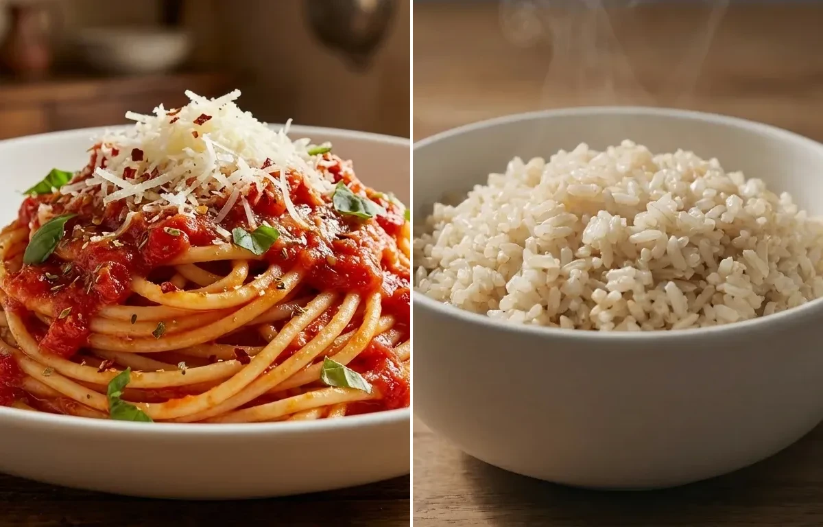 Pasta with Marinara Sauce with Brown Rice