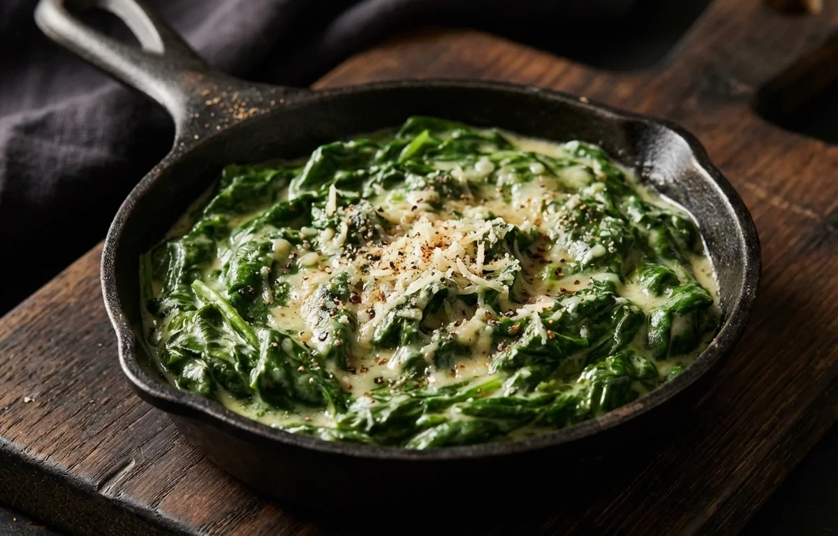 Black Bean Wrap with Creamed Spinach and Green Salad with Vinaigrette