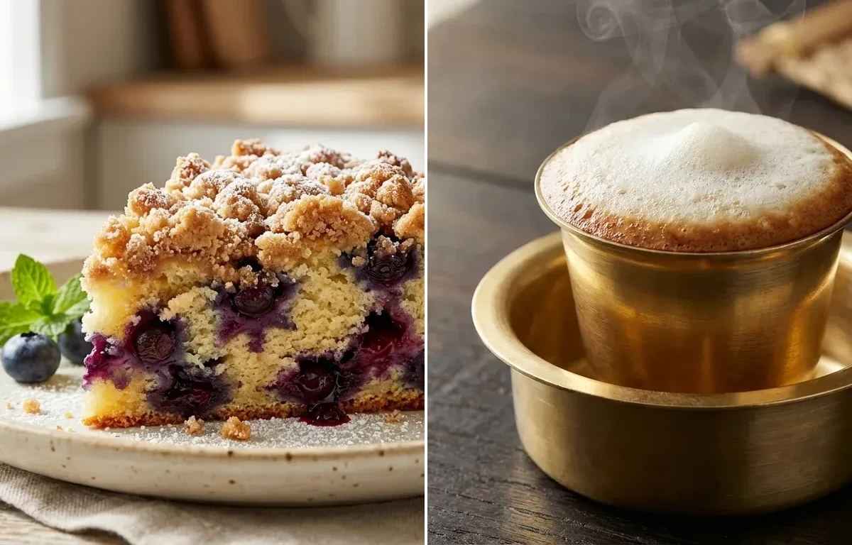 Blueberry Buckle with Filter Coffee