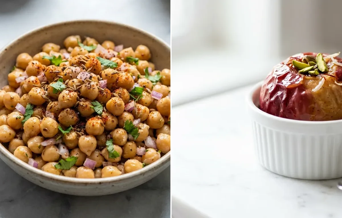 Boiled Chana Salad with Apple