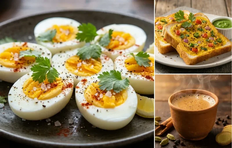 Boiled Egg with Bread Toast