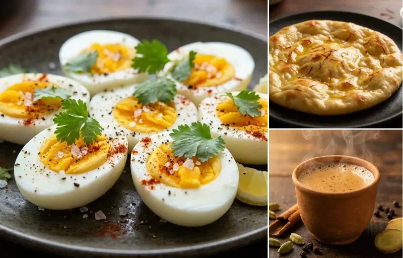 Boiled Egg with Saffron Sheermal