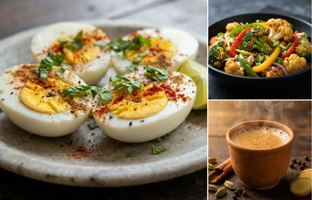 Boiled Eggs with Vegetable Salt and Pepper