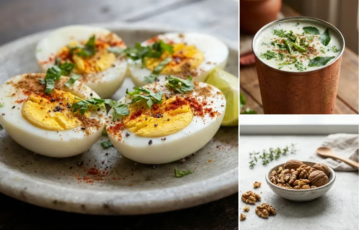 Boiled Eggs with Chaas with Walnuts Small Portion